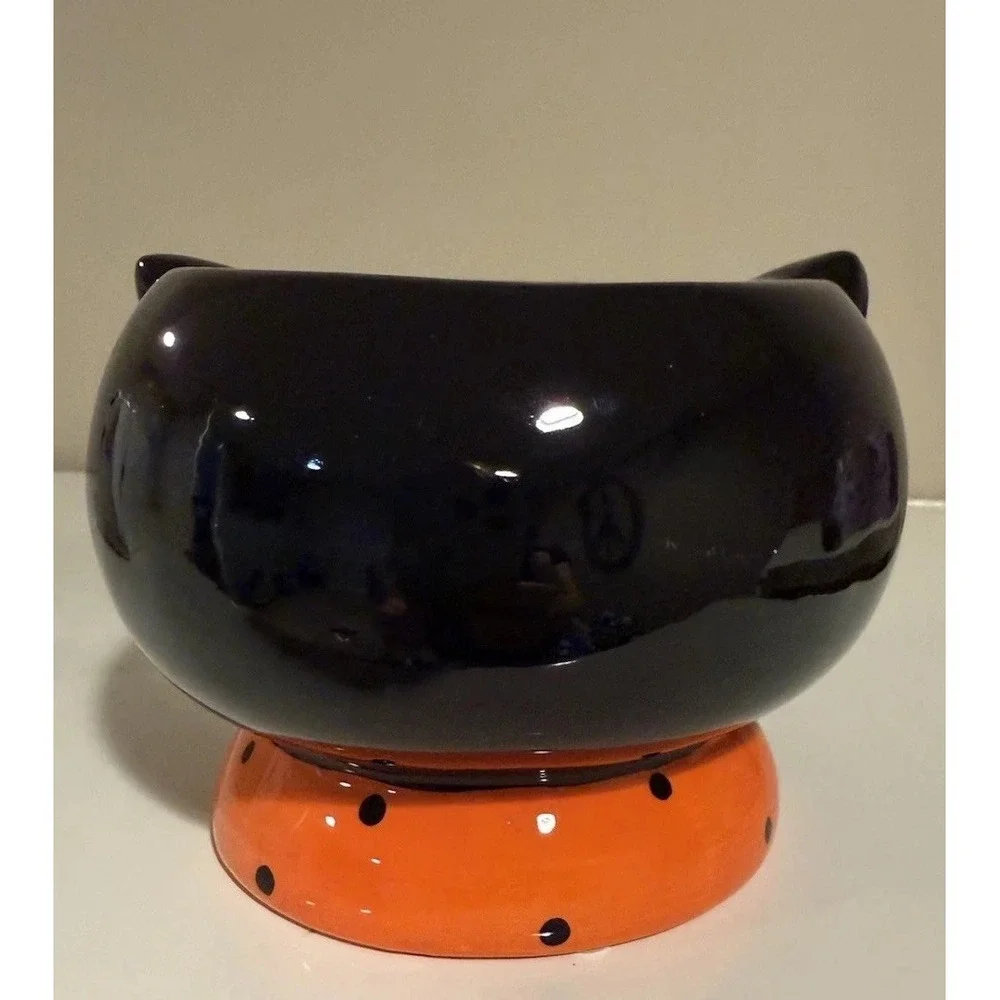 Johanna Parker Halloween Scary Black Cat Small Candy Treat Bowl